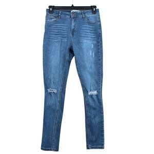Stag Jeans Distressed Skinny Jeans Womens 11 Cotton Blend Blue